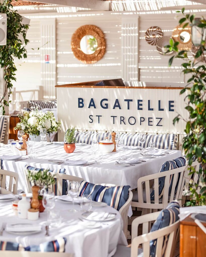 Guests enjoying the atmosphere at Bagatelle Saint-Tropez