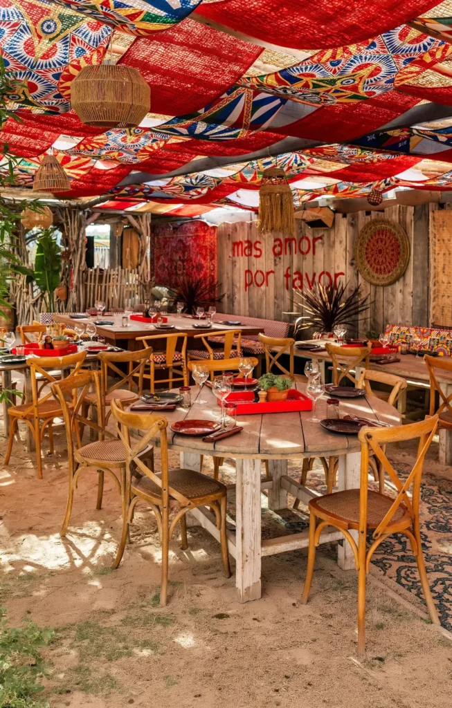 Dining room featuring the Dolce & Gabbana signature DG Carretto motif at Casa Amor Saint-Tropez