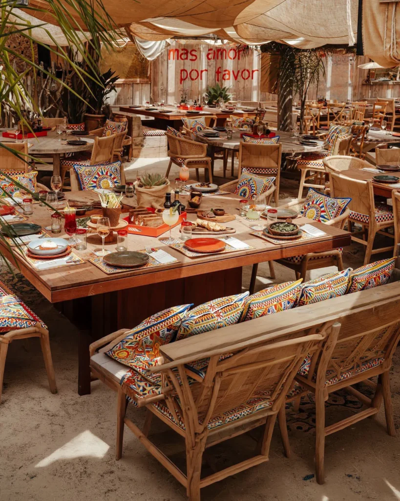 Table setting featuring the Dolce & Gabbana signature DG Carretto motif