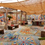 Terrace decorated with the Dolce & Gabbana signature DG Carretto motif