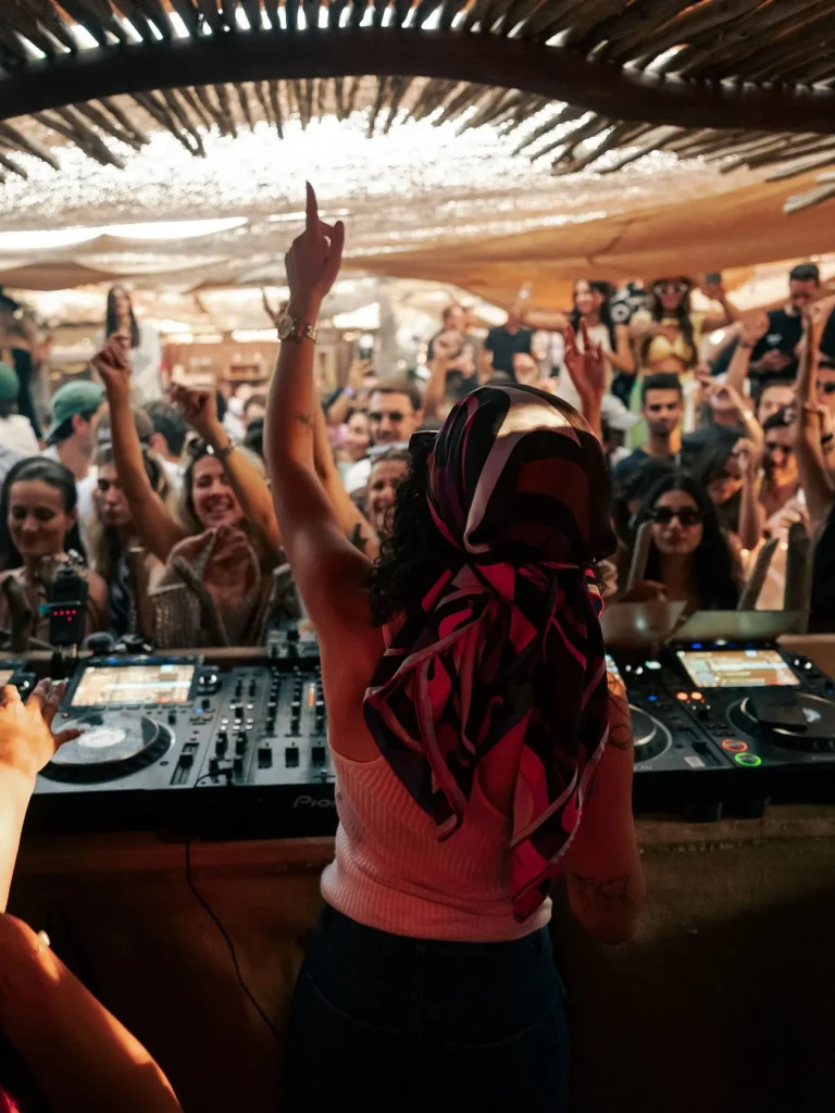 DJ booth during a live event at Casa Amor Saint-Tropez