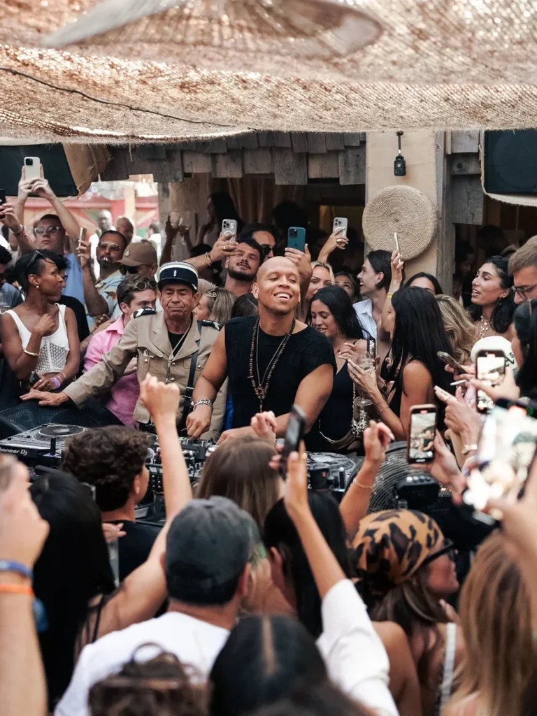 Guests enjoying a DJ party at Casa Amor Saint-Tropez