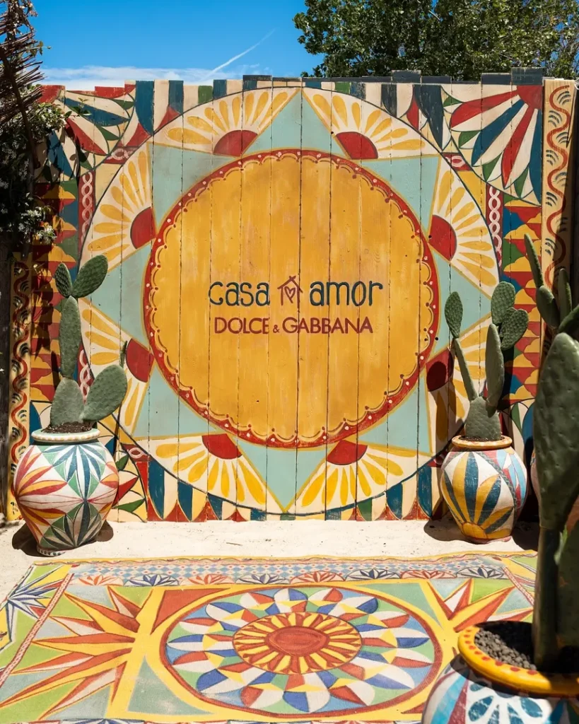 Dolce & Gabbana branded installation at Casa Amor Saint-Tropez