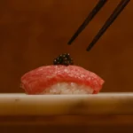 Fresh tuna nigiri served at Kinugawa Ramatuelle