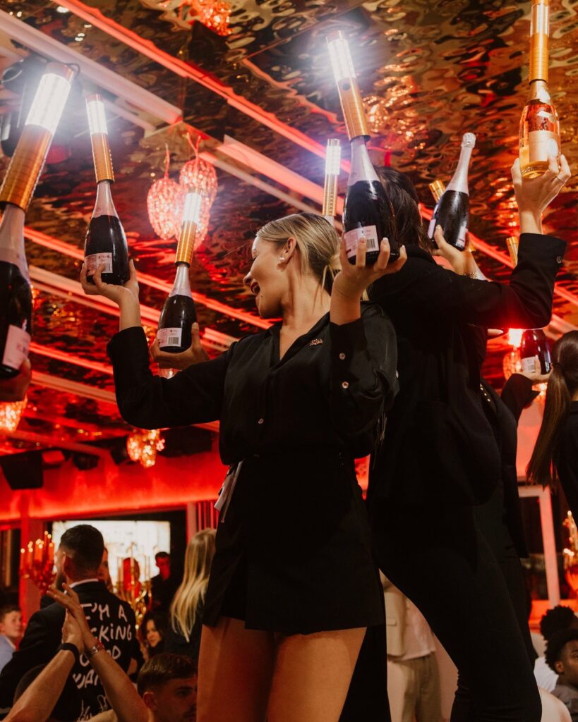 Evening celebration with champagne service at La Opera Saint-Tropez