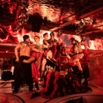 Fire show performance entertaining guests at La Opera Saint-Tropez