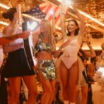 Live dancers performing for guests at La Opera Saint-Tropez