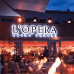 Nighttime exterior view of La Opera Saint-Tropez venue