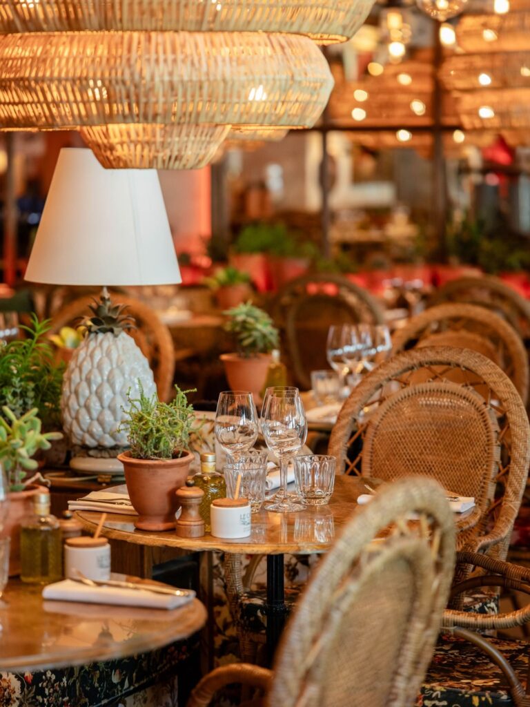Elegant dining area at Le Café Saint-Tropez