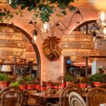 Floral interior decor at Le Café Saint-Tropez