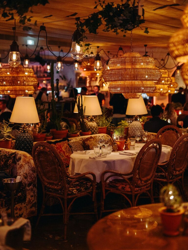 Elegant luxury interior at Le Café Saint-Tropez