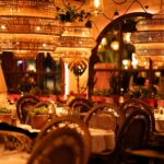 Restaurant interior with elegant seating at Le Café Saint-Tropez