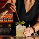 Signature cocktail served at Le Café Saint-Tropez