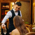 Professional table service at Le Café Saint-Tropez