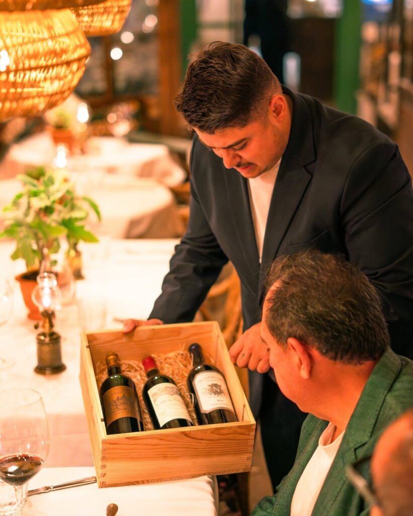Premium wine service at Le Café Saint-Tropez