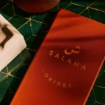 Salama Saint-Tropez drinks menu on a restaurant table