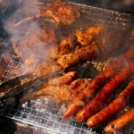 Grilled meat selection cooked over charcoal at Salama Saint-Tropez