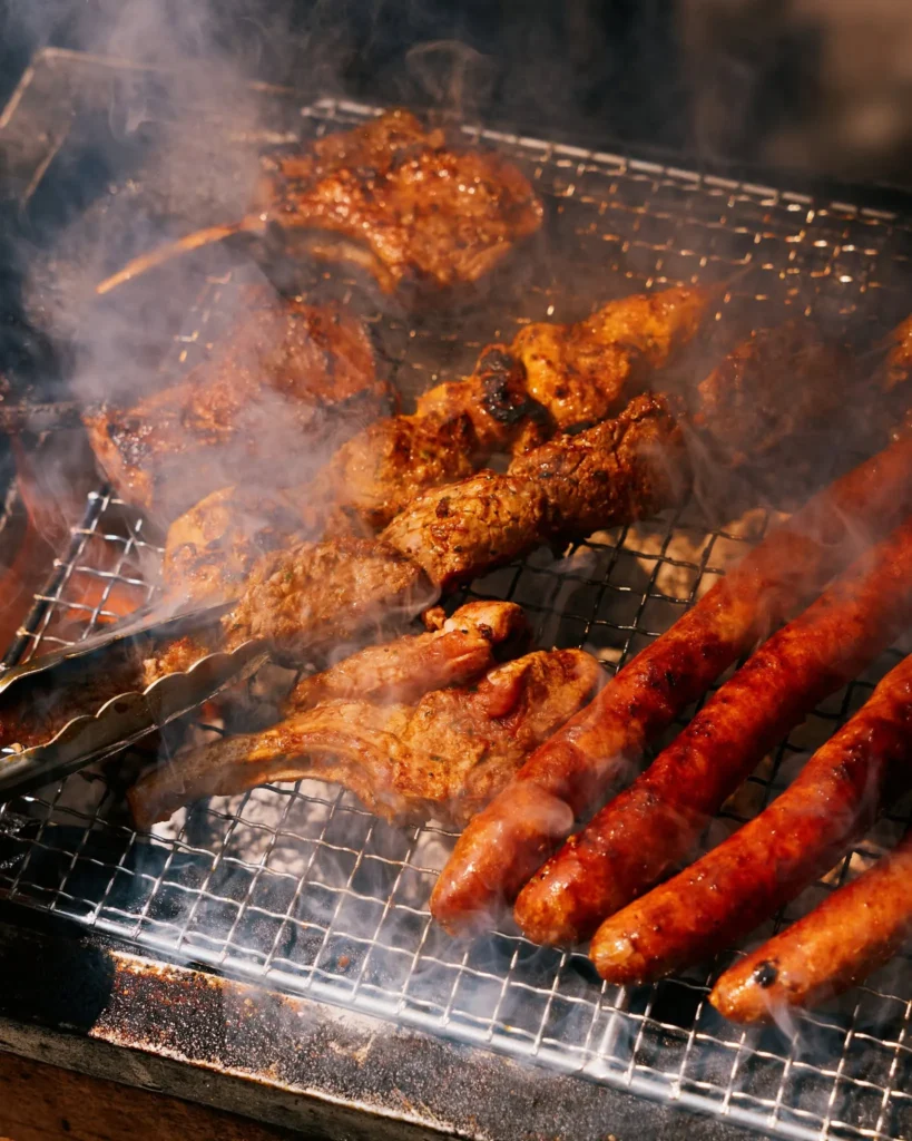 Grilled meat selection cooked over charcoal at Salama Saint-Tropez