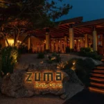 Private dining area inside Zuma Porto Cervo