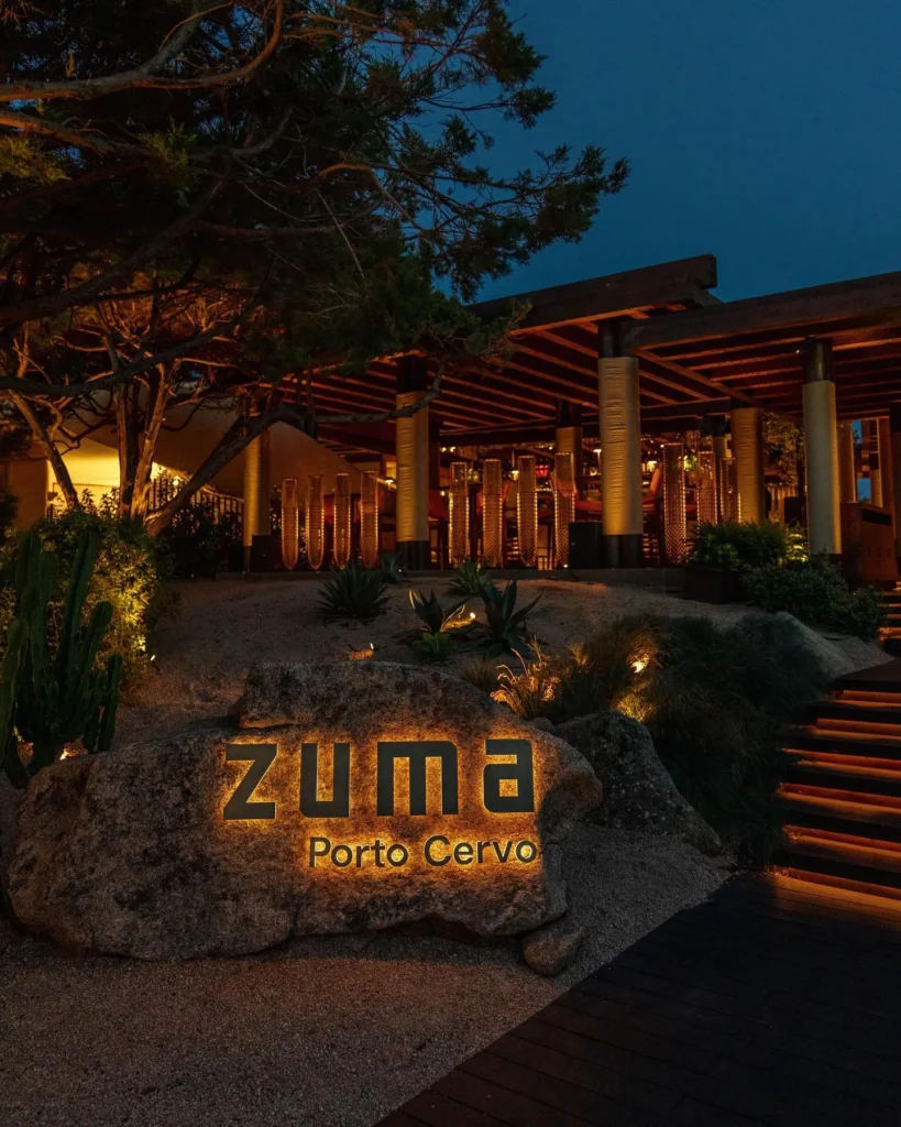 Private dining area inside Zuma Porto Cervo
