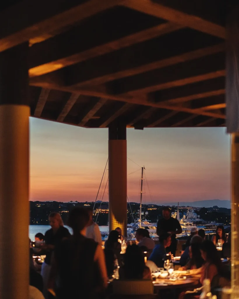 Elegant terrace seating at Zuma Porto Cervo