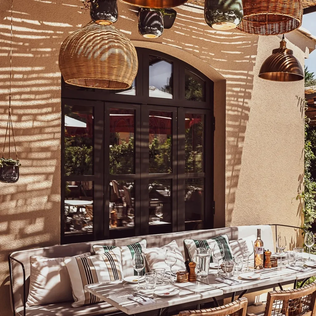 Restaurant entrance at Hôtel Lou Pinet Saint-Tropez