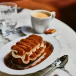 Classic tiramisu dessert served at Siena Paris