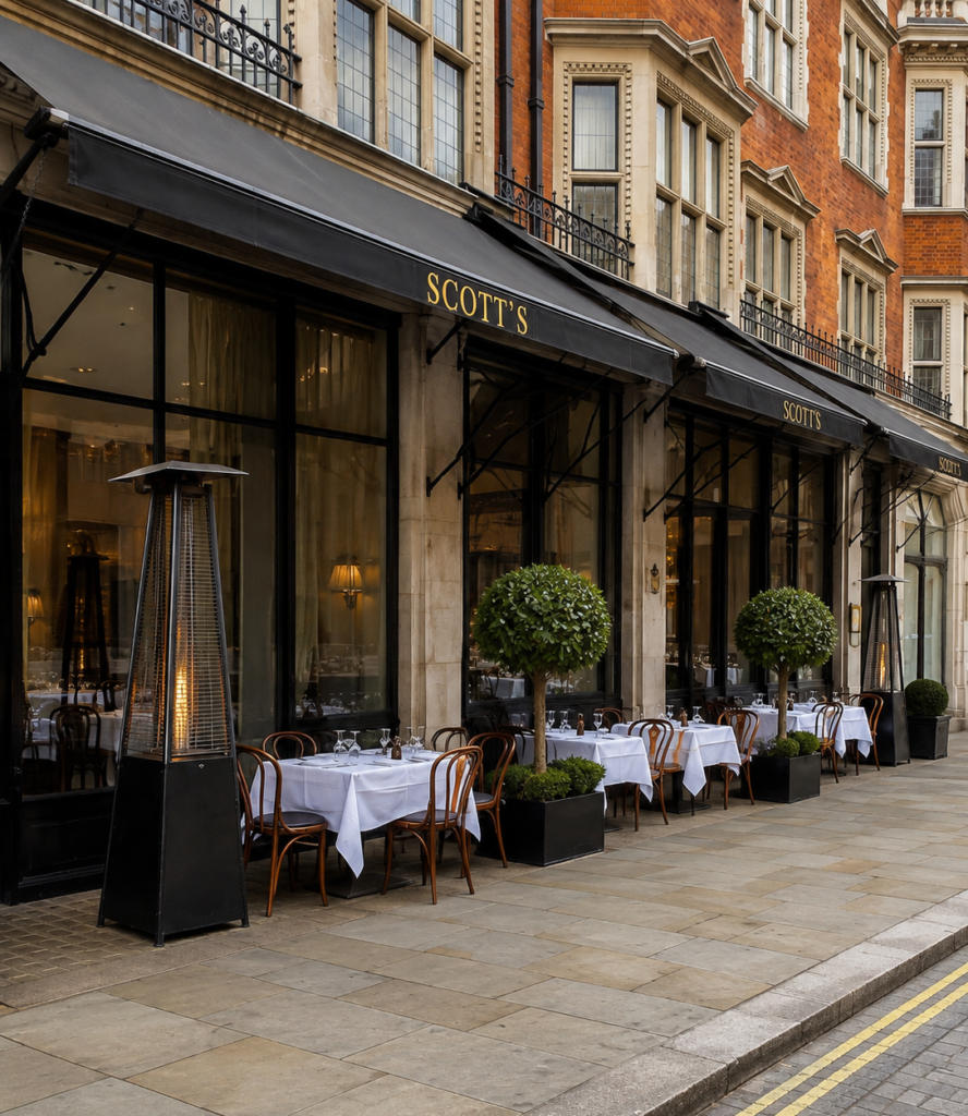 Scott's Mayfair restaurant exterior in Mayfair, London