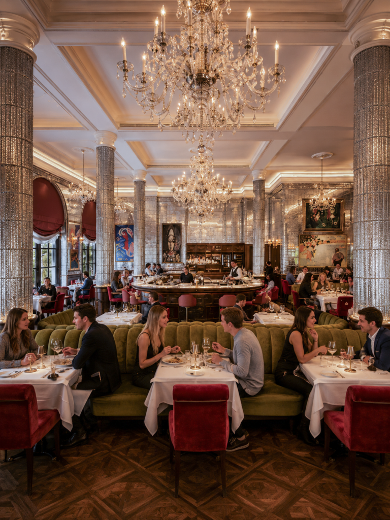 Elegant main dining room at Scott's Mayfair in London
