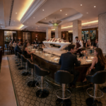 Luxurious restaurant interior at Scott's Mayfair in London