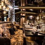 Luxury dining room with patterned seating at L'Altiplano K2 Palace