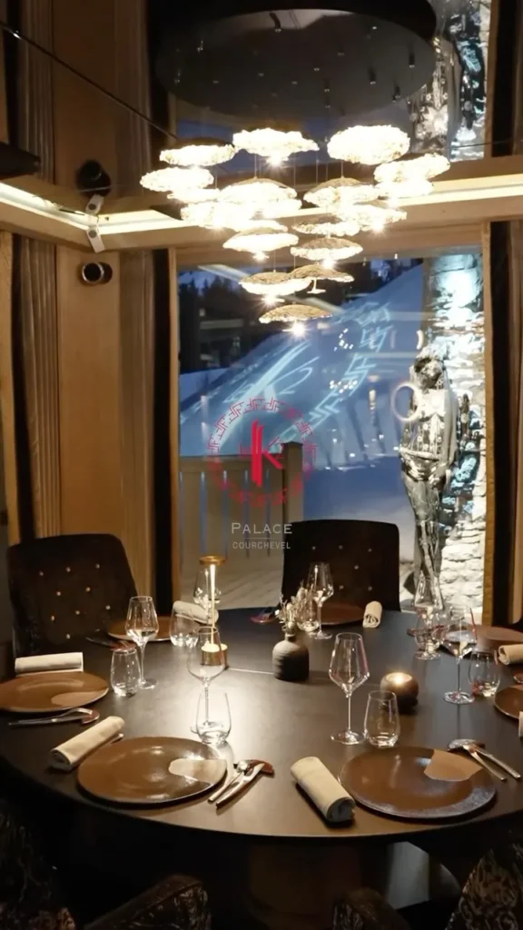 Elegant dining room with mountain views at L'Altiplano K2 Palace