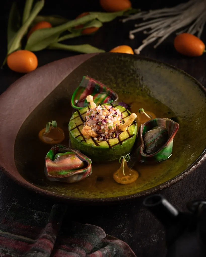 Creative Peruvian-inspired dish served at L'Altiplano K2 Palace