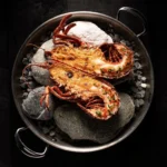 Grilled seafood dish served at L'Altiplano at K2 Palace Courchevel