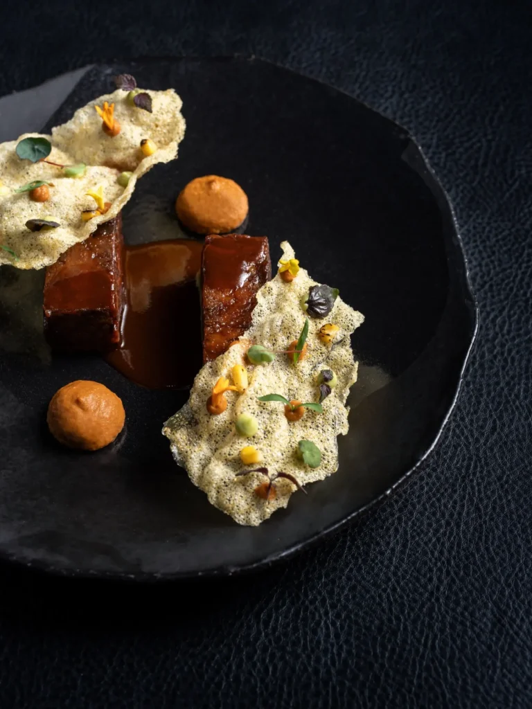 Signature Peruvian dish served at L'Altiplano at K2 Palace Courchevel