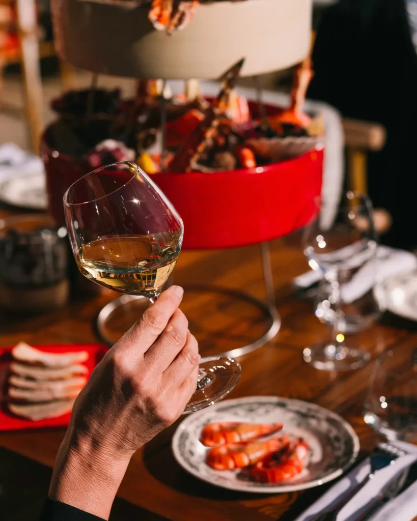Dining and drinks served at Chalet de Pierres in Courchevel