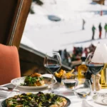 Gourmet dish served with a mountain view at Chalet de Pierres Courchevel