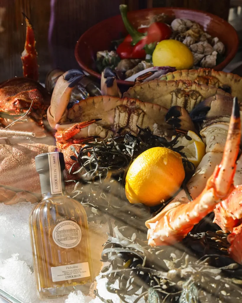 Gourmet seafood dish prepared at Chalet de Pierres Courchevel