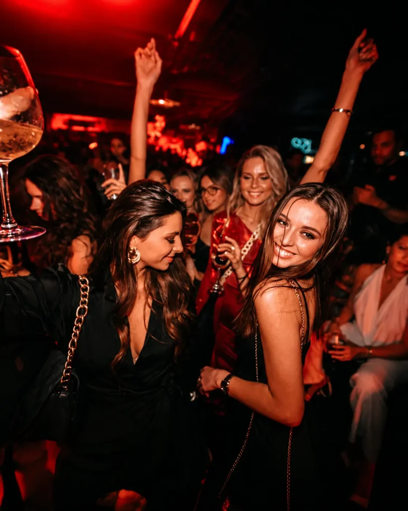 Guests dancing together on the crowded dance floor at Deflower Paris