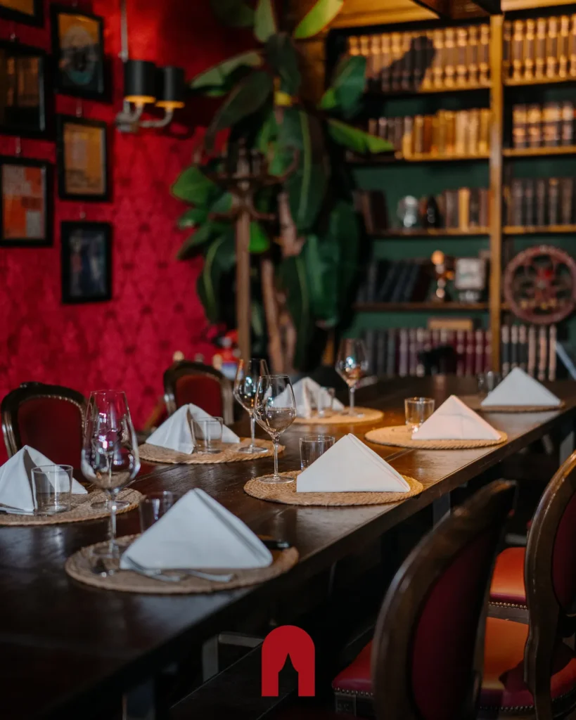 Decorated dining interior at El Porteño Prohibido