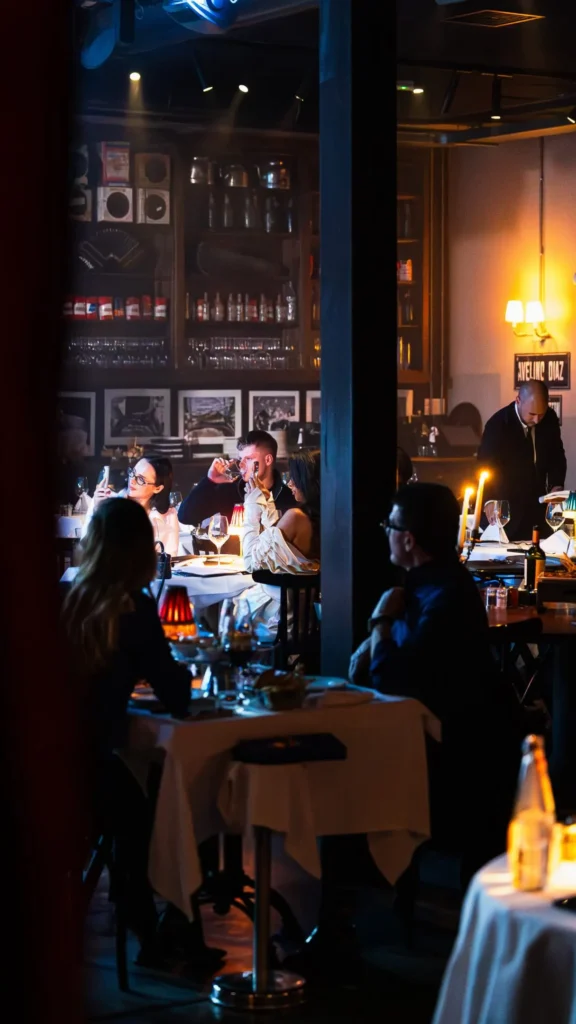 Dining area and bar interior at El Porteño Prohibido