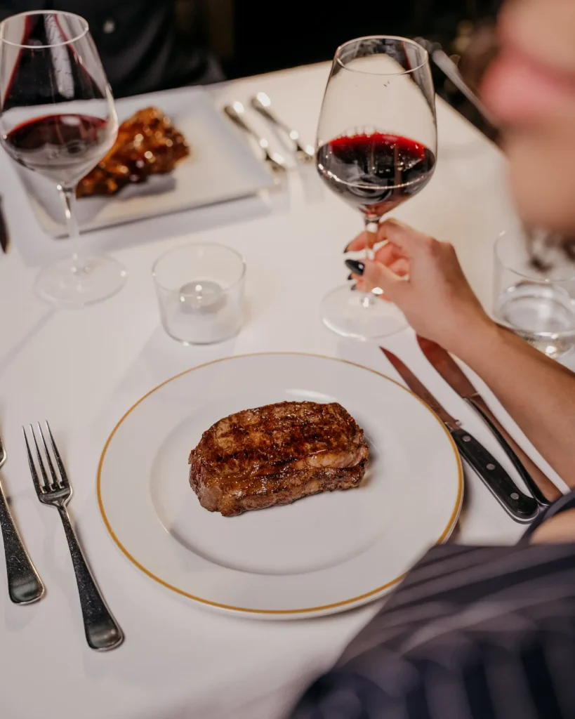 Argentine steak dinner served at El Porteño Prohibido