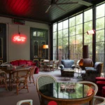 Outdoor terrace seating at El Porteño Prohibido