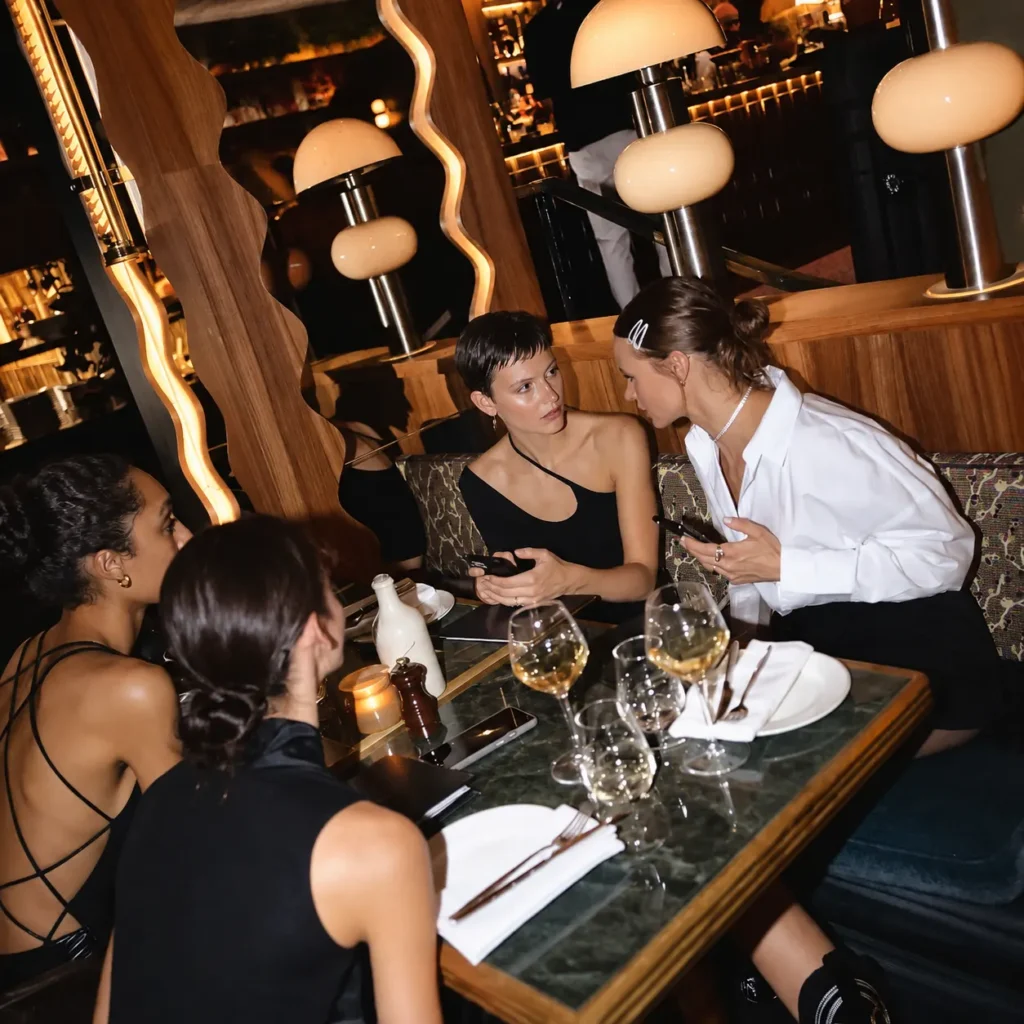 Group of guests dining together at Giulia Ristorante Paris