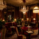 Elegant dining area with candlelit tables at Hotel Costes