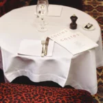 Elegant dining table prepared at Hotel Costes in Paris