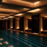 Luxurious indoor swimming pool at Hotel Costes in Paris