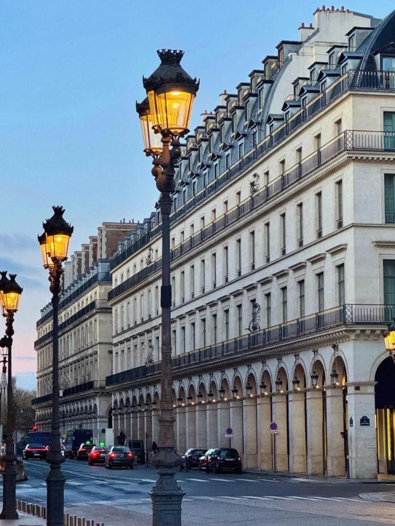 Hotel Costes facade along a Parisian street in the first arrondissement