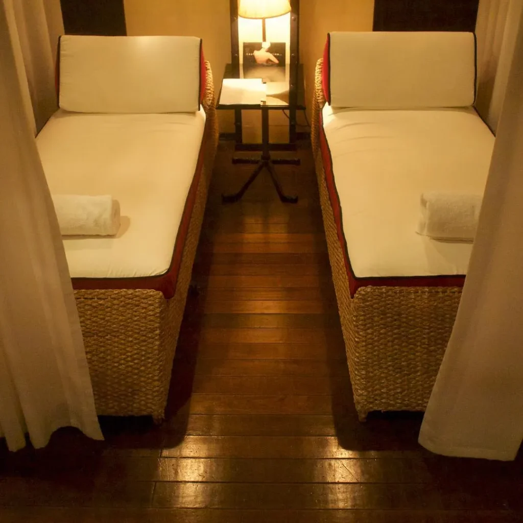 Elegant twin seating area inside Hotel Costes Paris