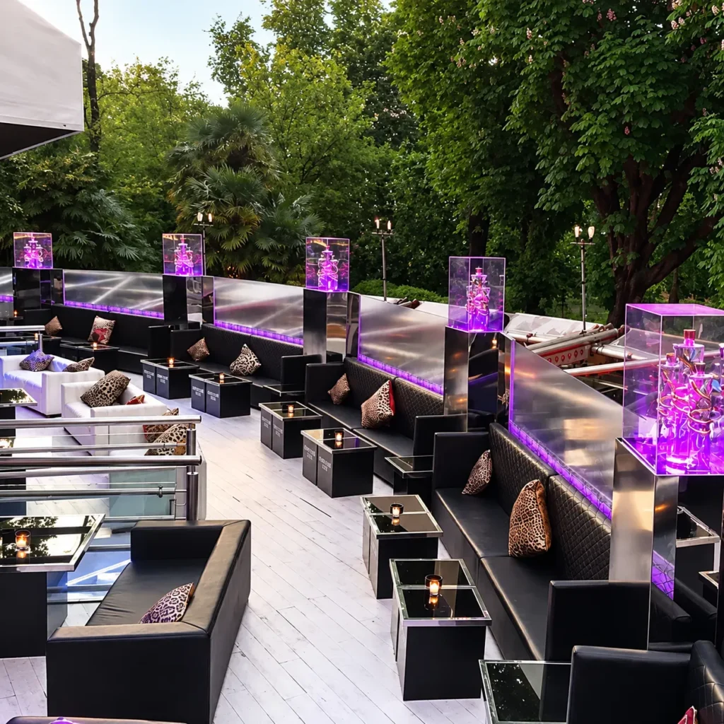 Outdoor terrace dining area at JustMe Milano